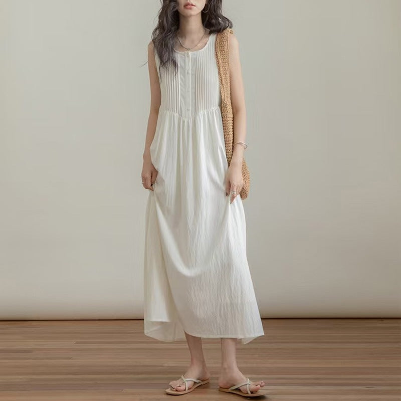 Ärmelloses Plissee-Tanktop-Kleid im Retro-Stil – Bild 1 | LuxeStyle
