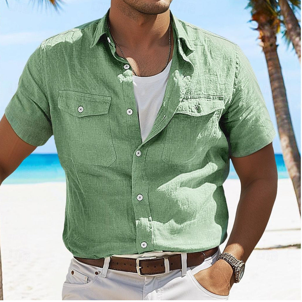 Sommershirt mit Polokragen aus Leinen | LuxeStyle