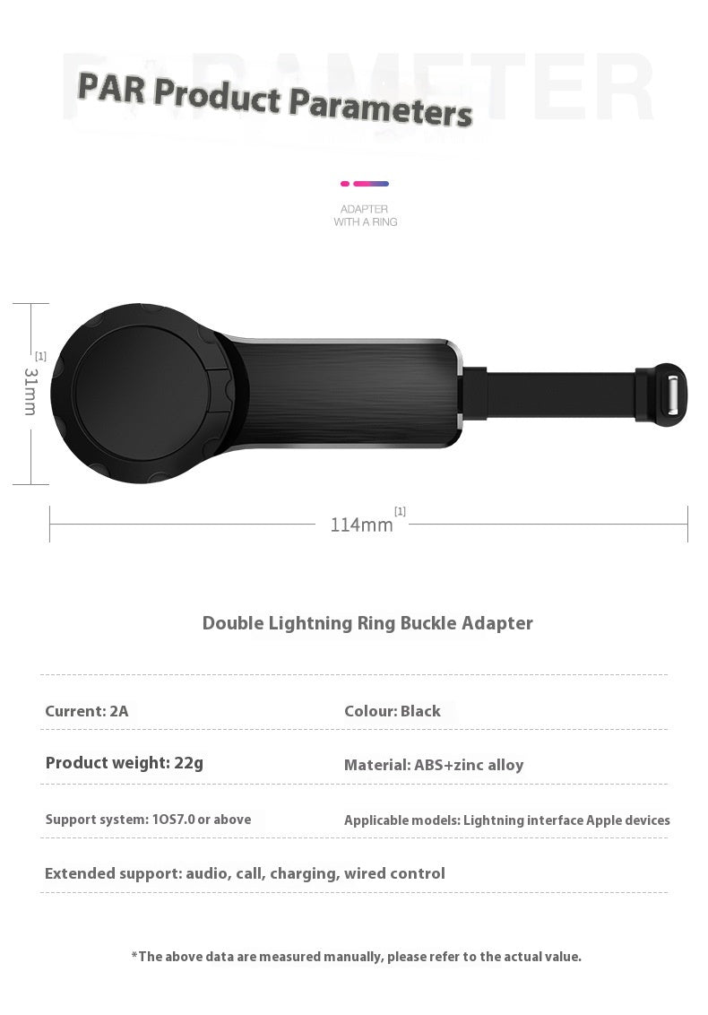 Audio-Adapter mit Ladefunktion und Ringhalterung