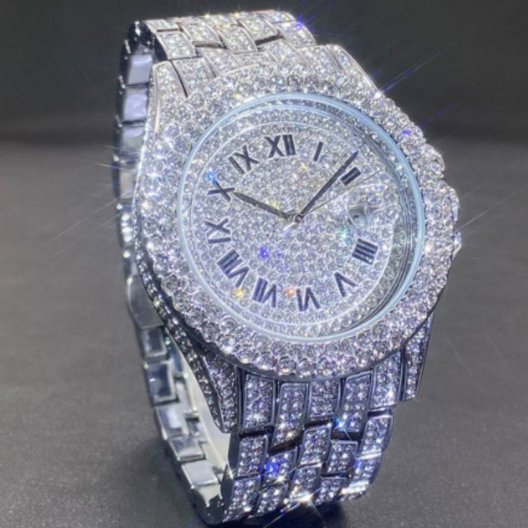 Premium-Diamant Herrenquarzuhren mit Kalendarfunktion