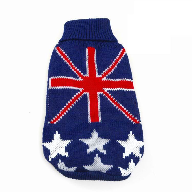 Hundestrickpullover mit Aufdruck, blau – Bild 3 | LuxeStyle