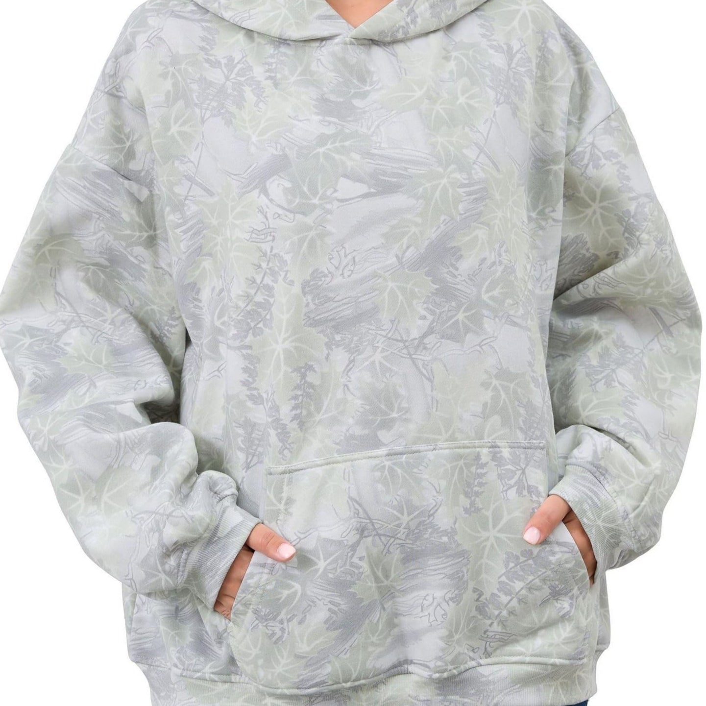 Damen Hoodie mit Ahornblatt-Camouflage-Print
