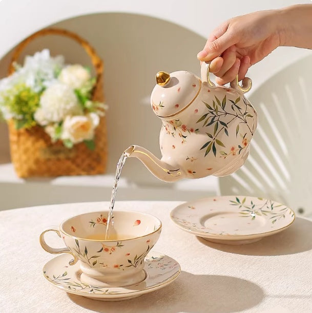 Keramik Teekannen-Set im Vintage-Stil