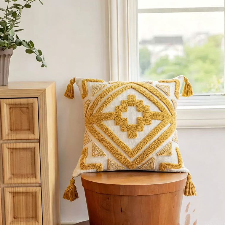 Geometrisches Tufted Kissen