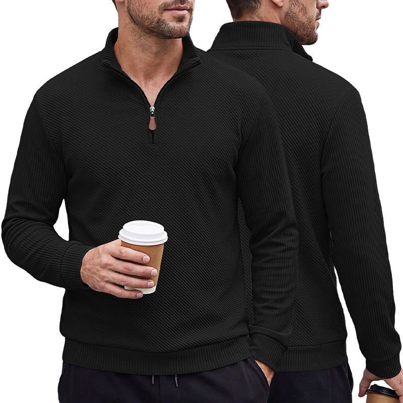 Herren Half-Zip Stehkragen Langarm-Sweatshirt