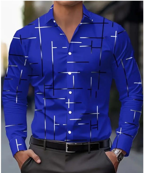Herren Langarmhemd mit Farbblock-Print – Bild 8 | LuxeStyle