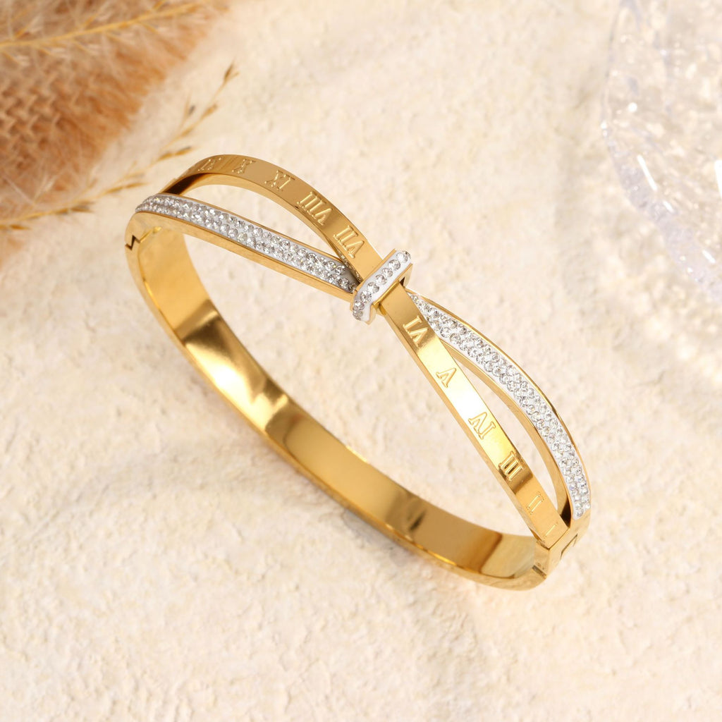 Titanstahl-Armband mit römischen Ziffern | LuxeStyle