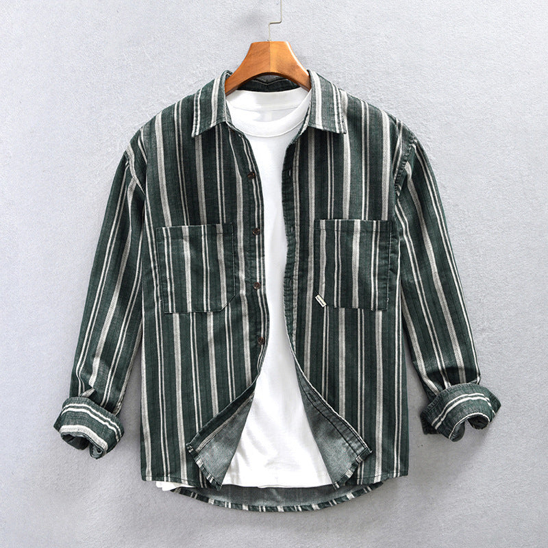 Herren Corduroy Hemd im Retro-Streifen-Look – Bild 1 | LuxeStyle