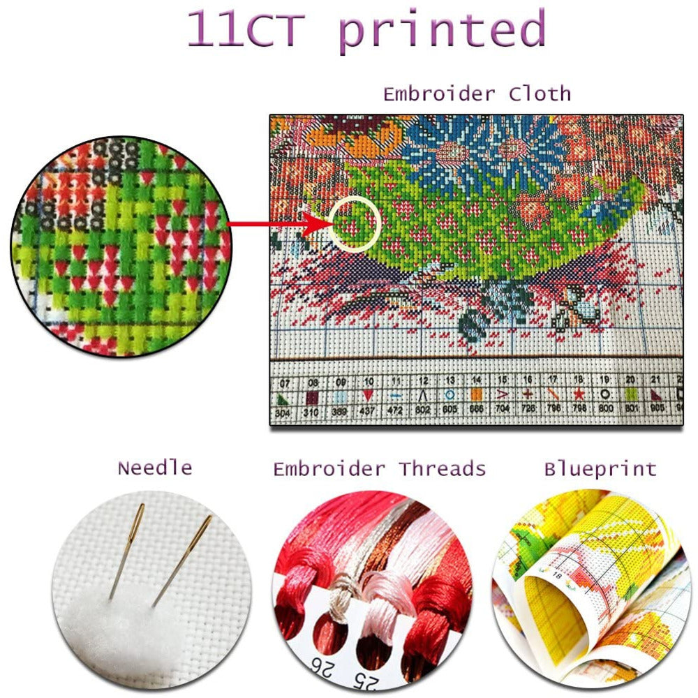 11-teiliges Kreuzstich-Stickset