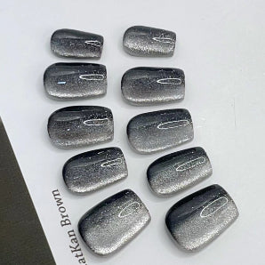 Handgemachte Cat's Eye Nägel zum Aufkleben