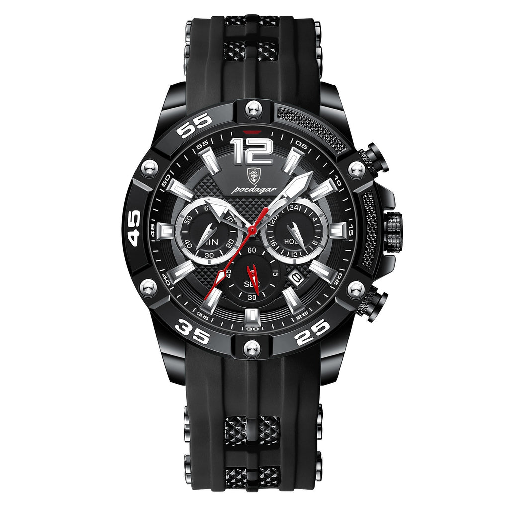 Multifunktionale Herrenuhr mit Silikonarmband – Bild 3 | LuxeStyle