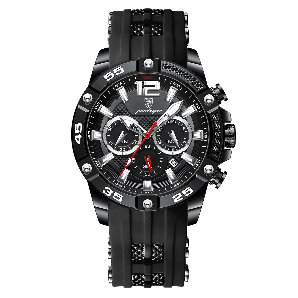 Multifunktionale Herrenuhr mit Silikonarmband – Bild 3 | LuxeStyle