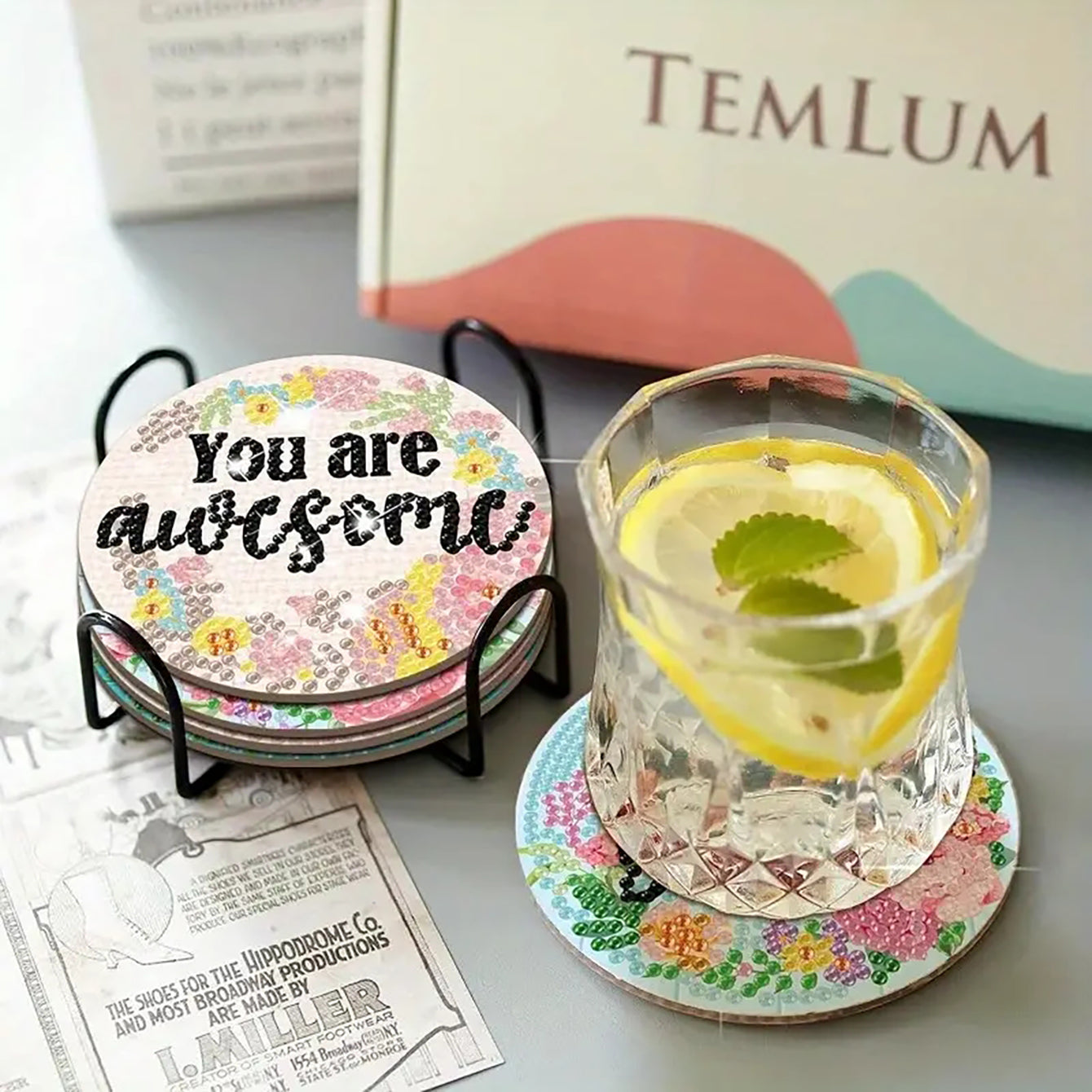 DIY Diamantmaler Coaster-Set für Anfänger