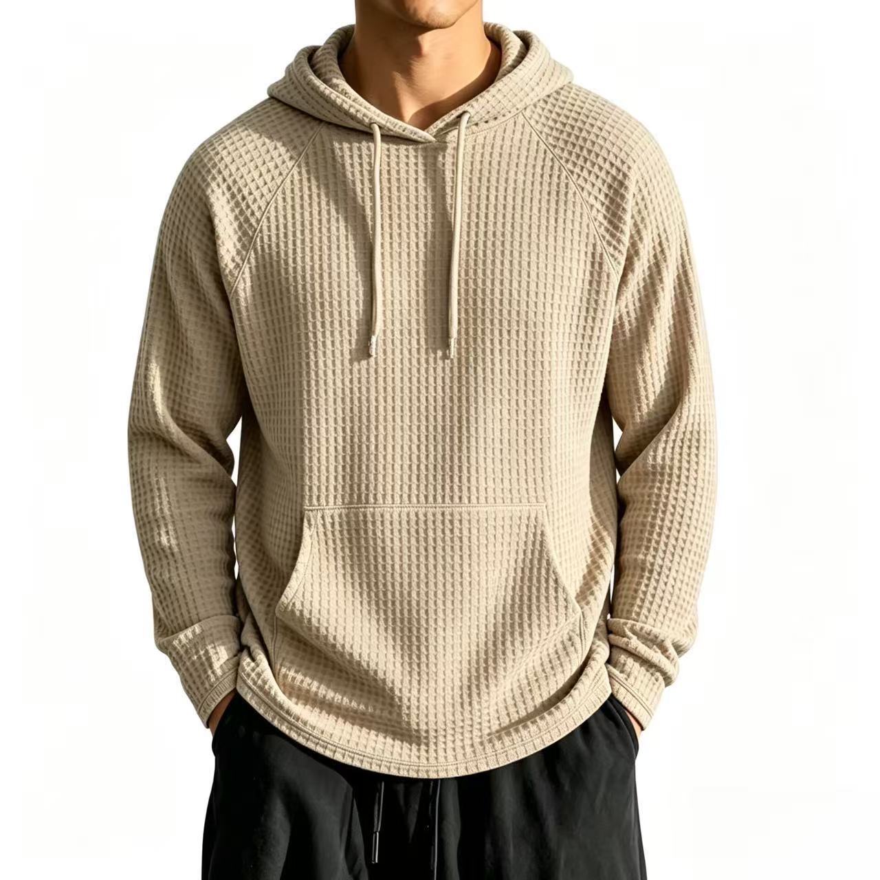 Herren Kapuzenjacke aus Waffelstrick