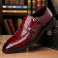 Herren-Lederschuhe mit Krokomuster und Metallschnallen – Bild 3 | LuxeStyle