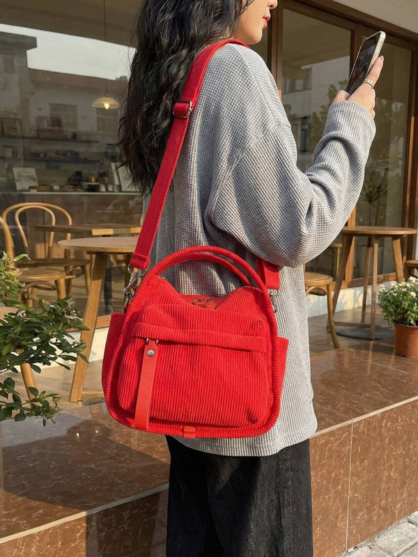 Samt-Einkaufstasche mit Faltenstruktur – Bild 4 | LuxeStyle