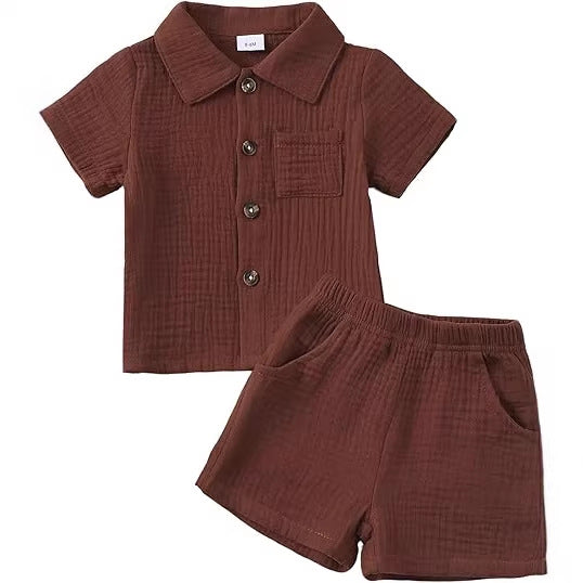 Baby Baumwoll-Leinen Set mit Shorts – Bild 11 | LuxeStyle