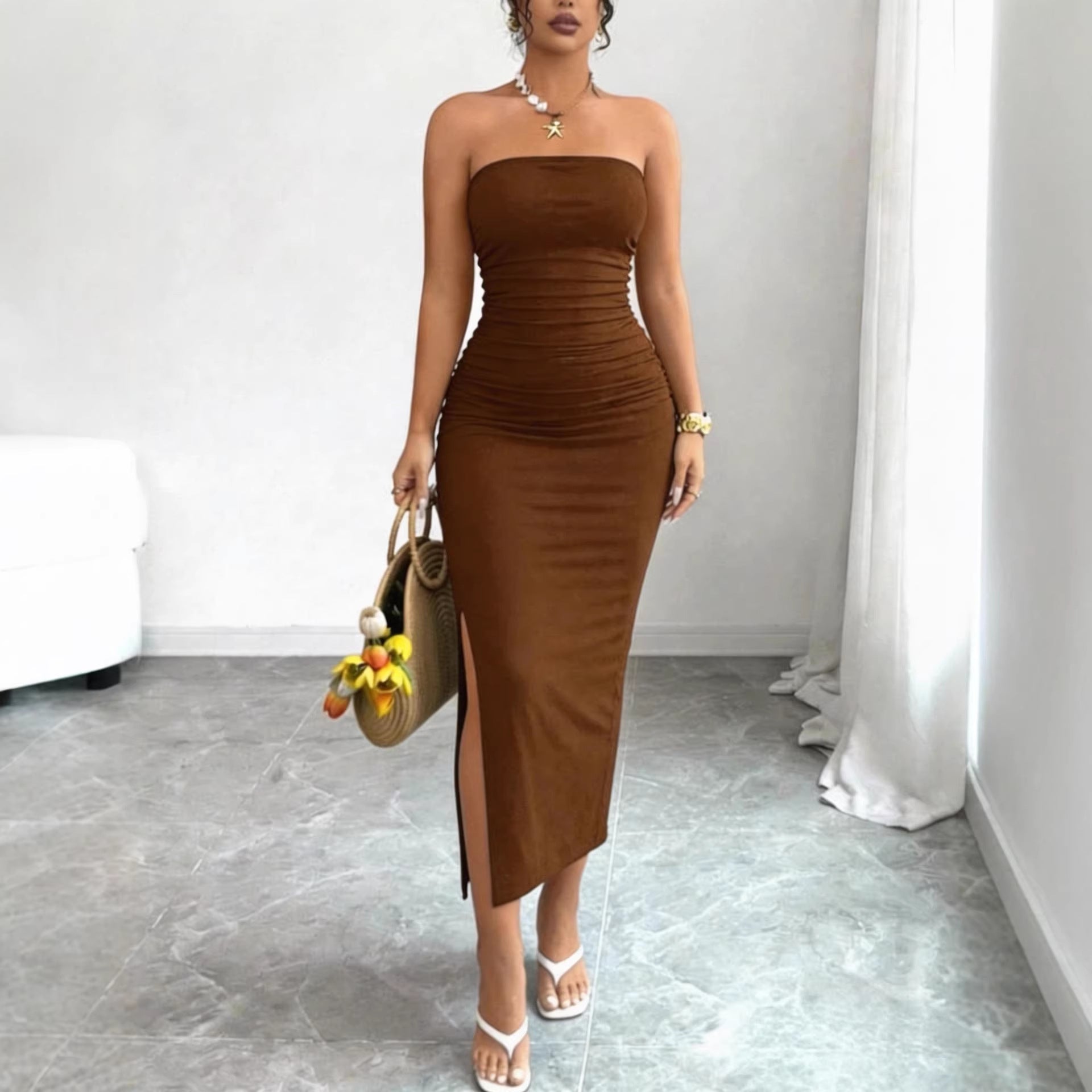 Enge Kleid mit Schlitz