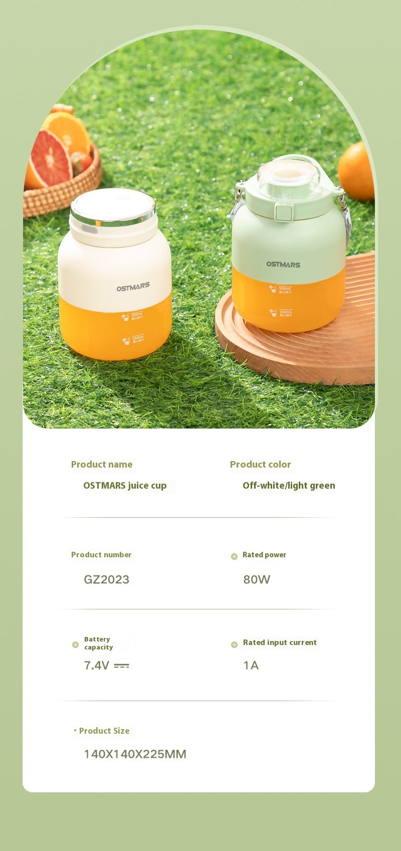 OSTMARS Mini-Entsafter für frische Säfte