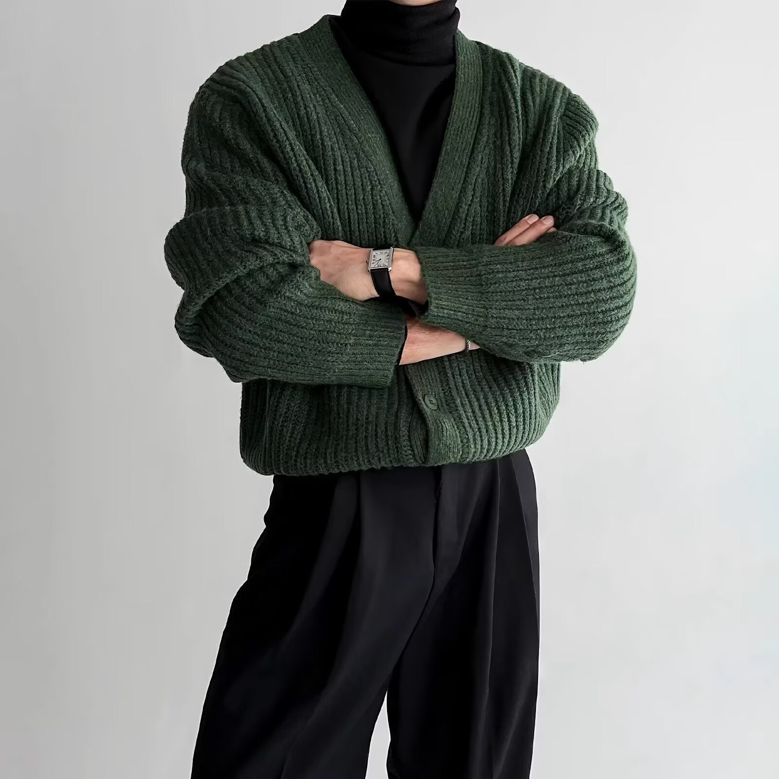 Herren Loose-Fit V-Neck Pullover