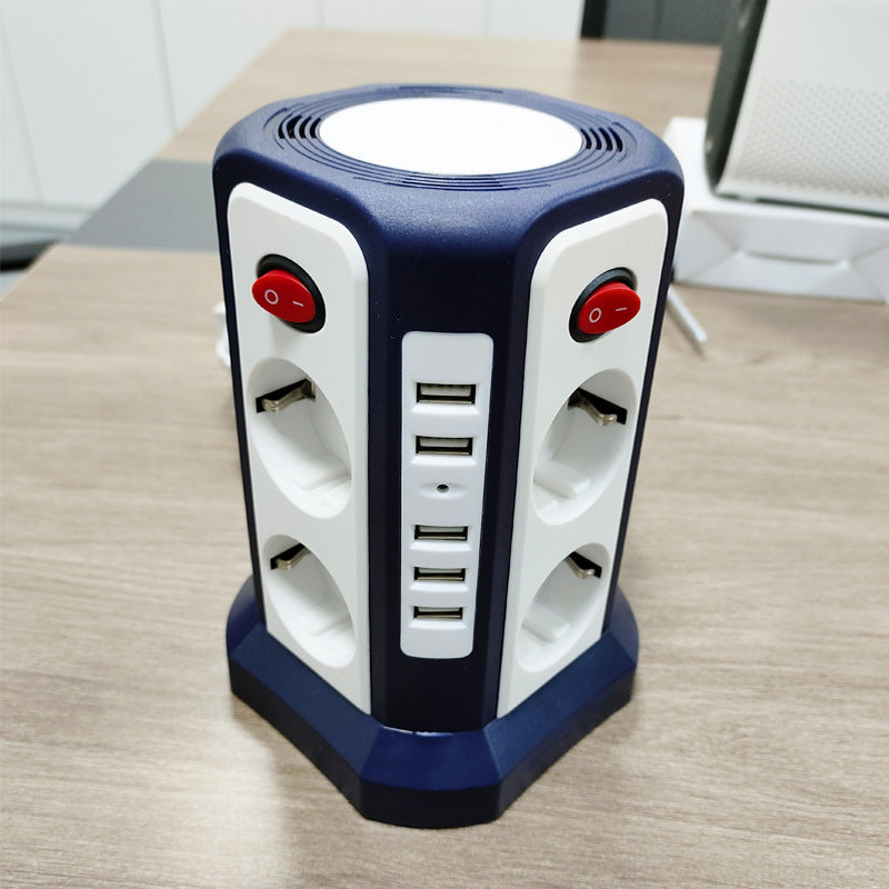 Tischsteckdose mit 3 Schuko- und 4 USB-Anschlüssen