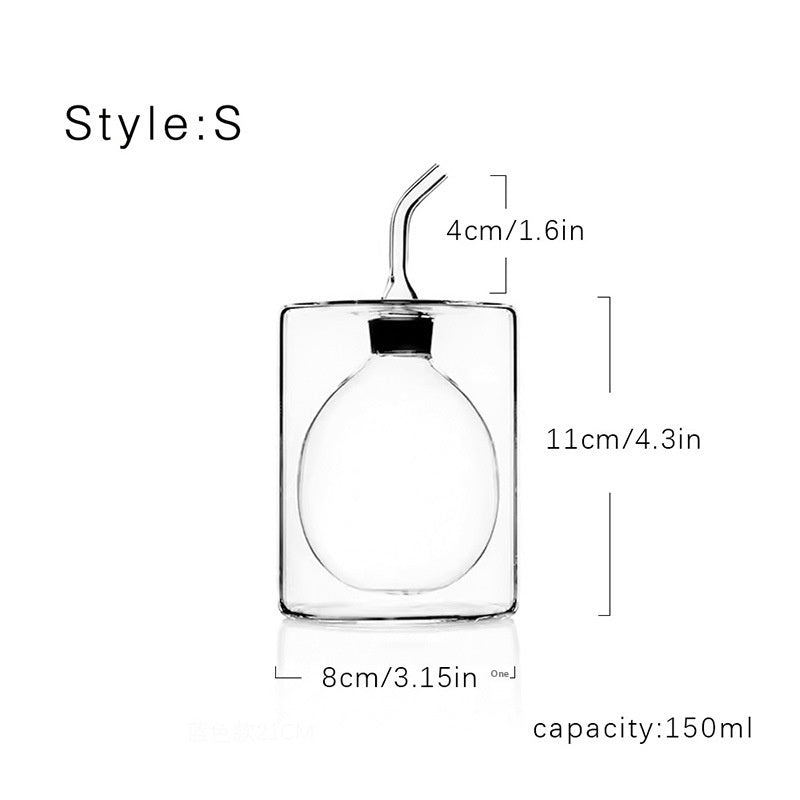 Doppelwandiger Öler aus farbigem Glas