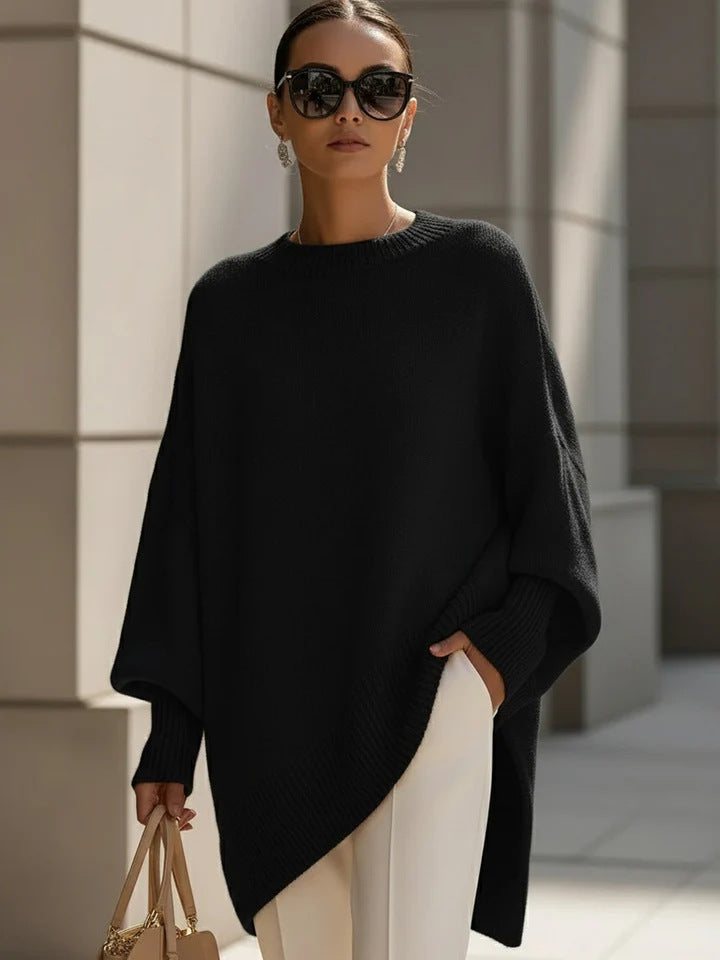 Damen Locker Crew-Neck Strickpullover