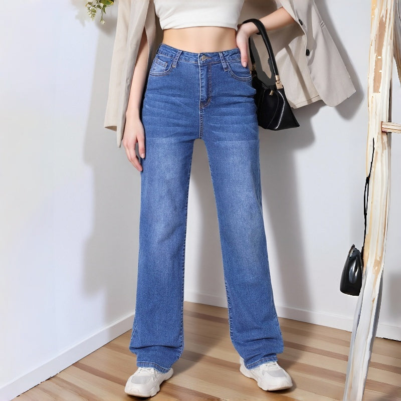 High Waist Wide Leg Jeans für Damen – Ansicht 3
