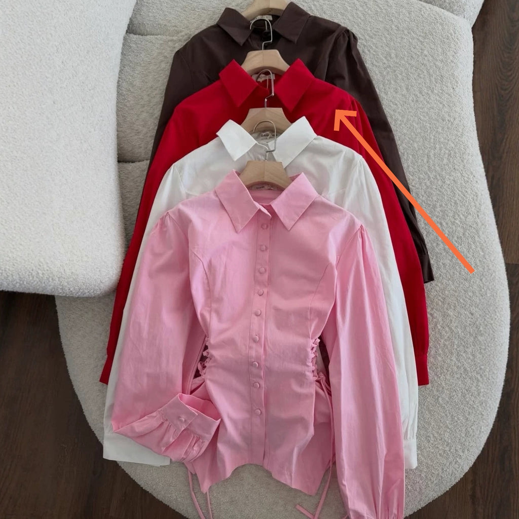 Taillierte Langarm-Bluse für Damen