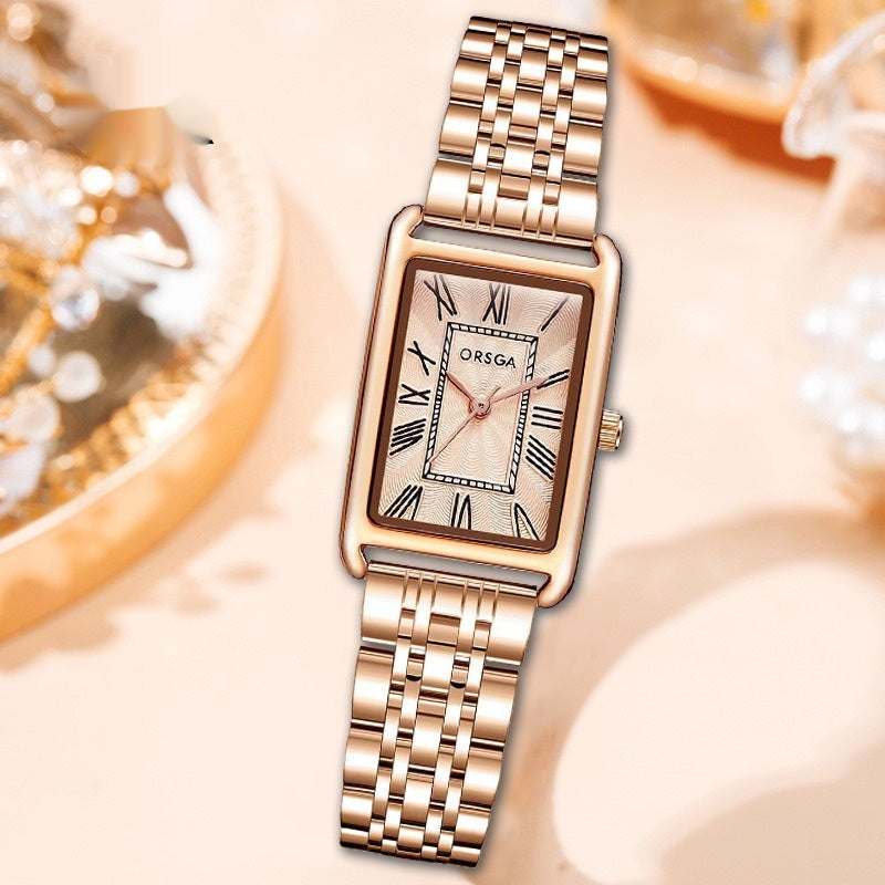 Elegante Damen Quarzuhr mit Stahlarmband – Ansicht 4