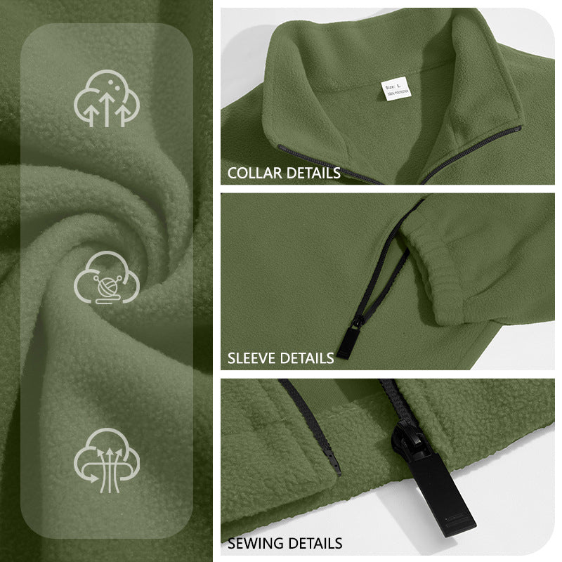 Herren Fleecejacke mit Stehkragen und Reissverschluss