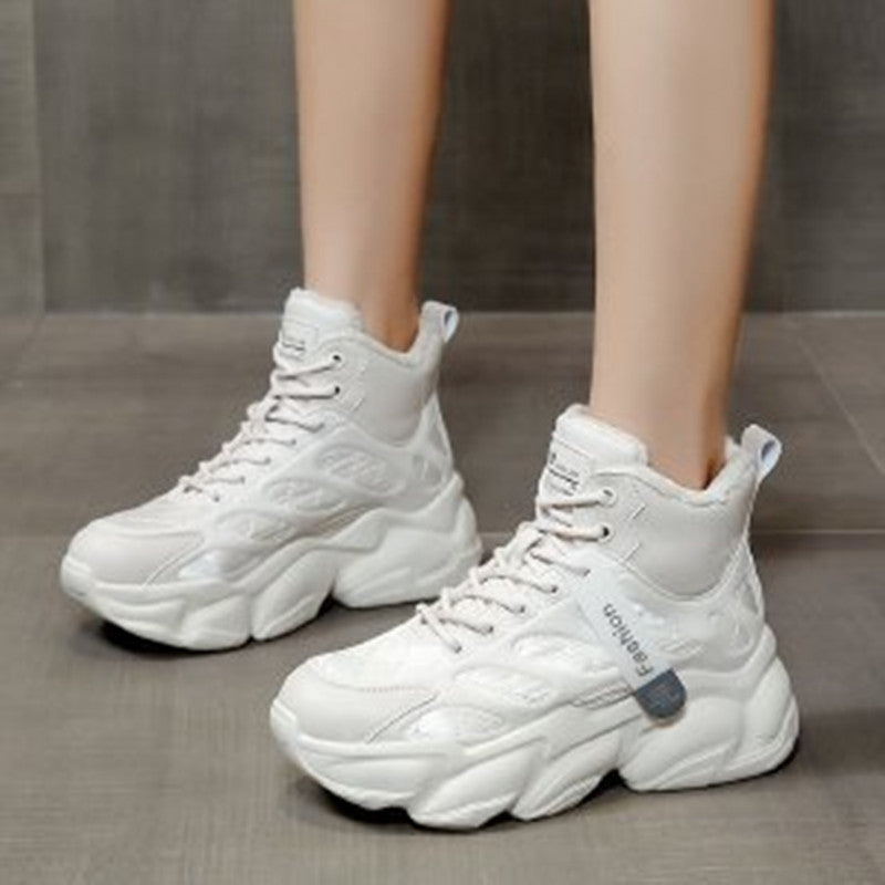 Samt-Plateau-Sneaker für Damen