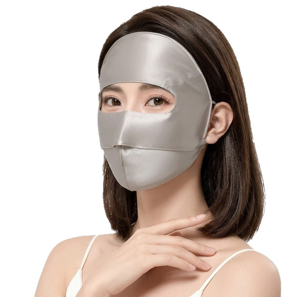Seiden-Gesichtsmaske mit UV-Schutz – Ansicht 3