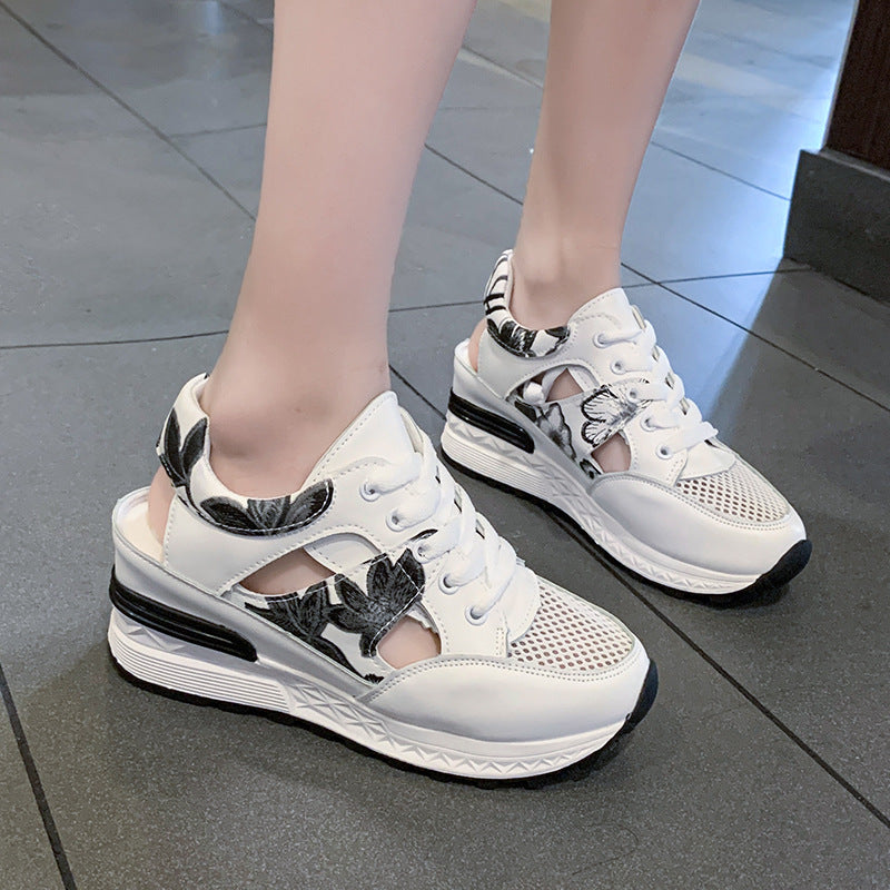 Atmungsaktive Mesh-Sneaker mit dicker Sohle