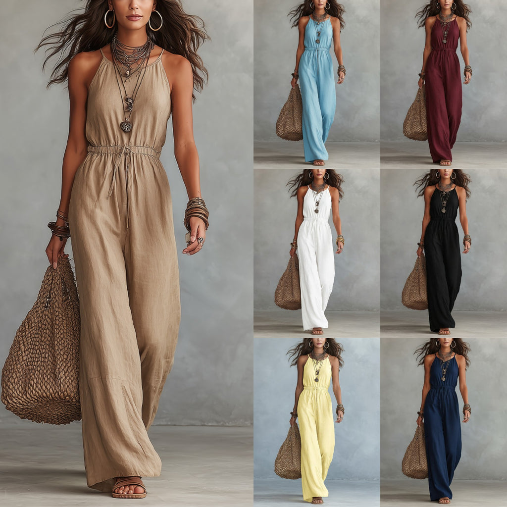 Lockerer Jumpsuit mit weitem Bein und Spaghettiträgern