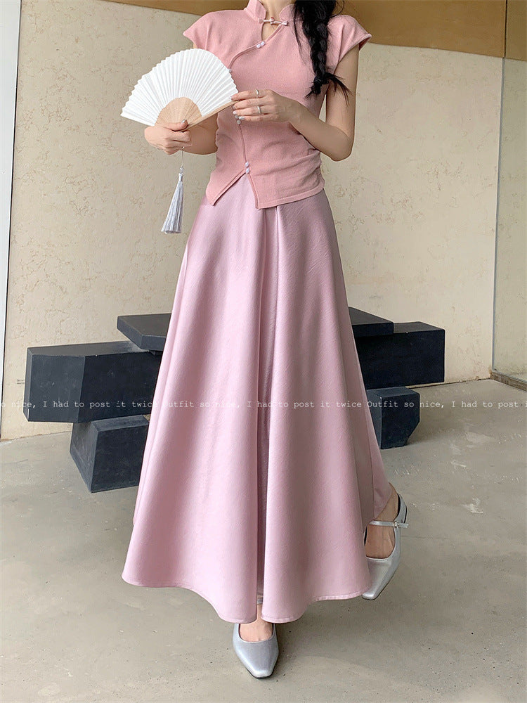 Eleganter Satin-Midi-Rock für Damen