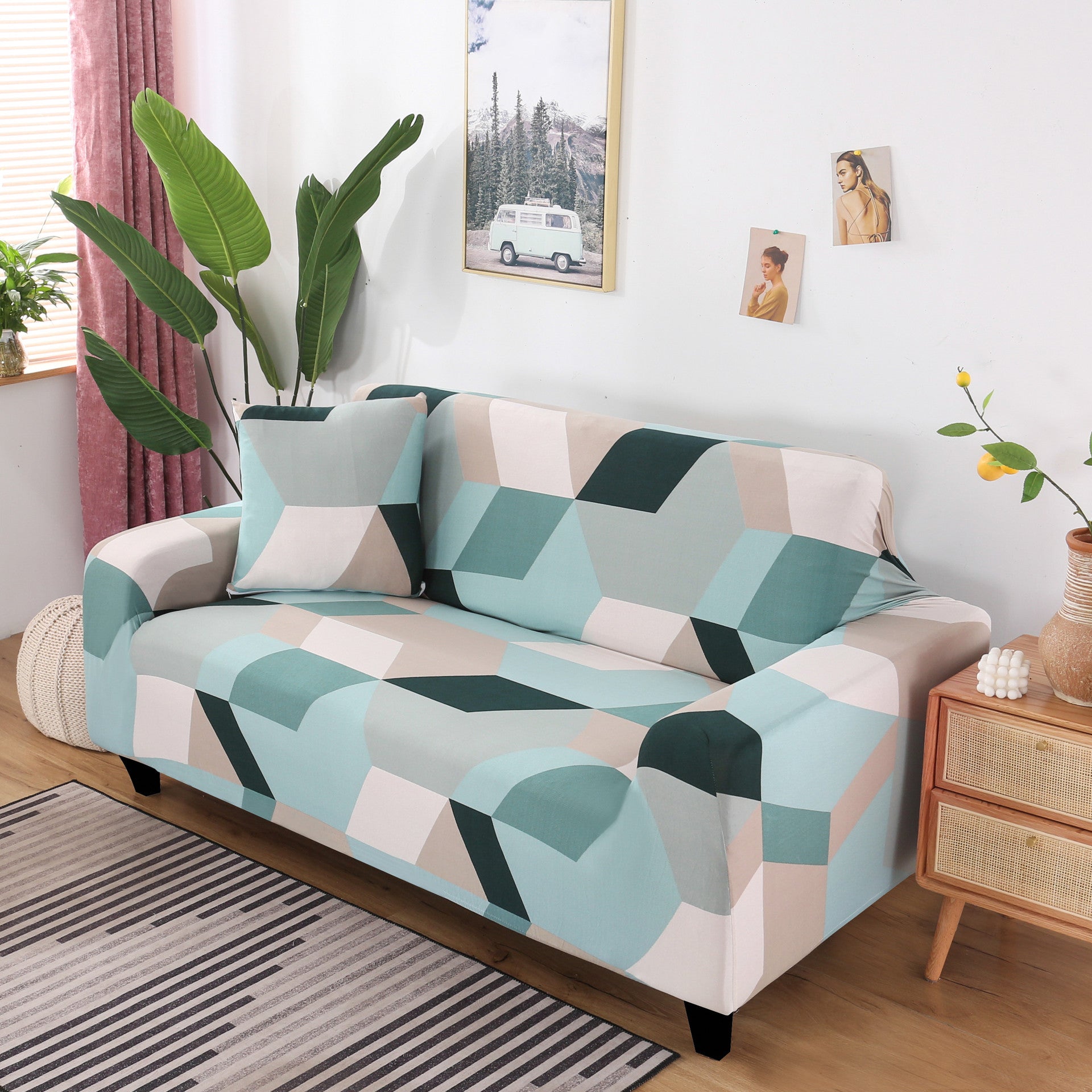 Gedruckter Multifunktioneller Strick Dehnbarer Sofa-Bett-Bezug