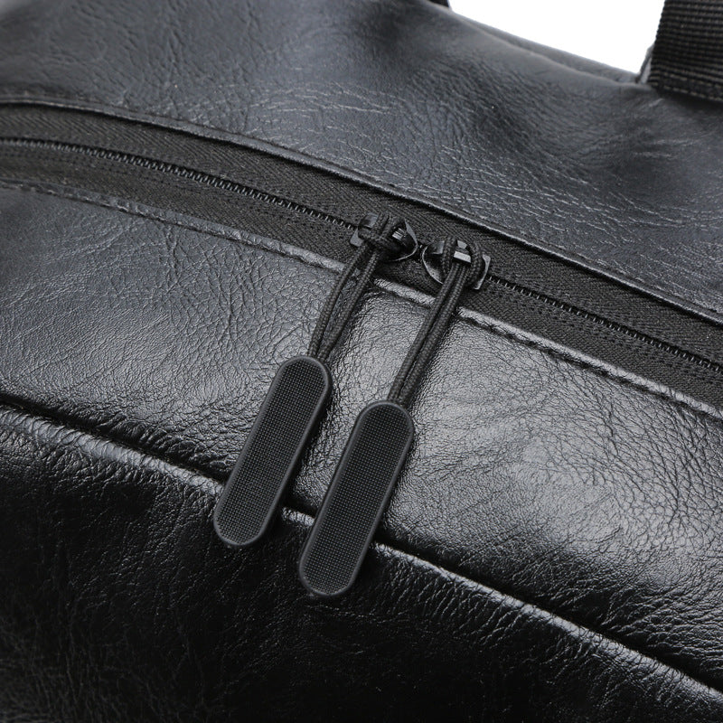 Grosser schwarzer PU-Rucksack für Herren – Bild 2 | LuxeStyle