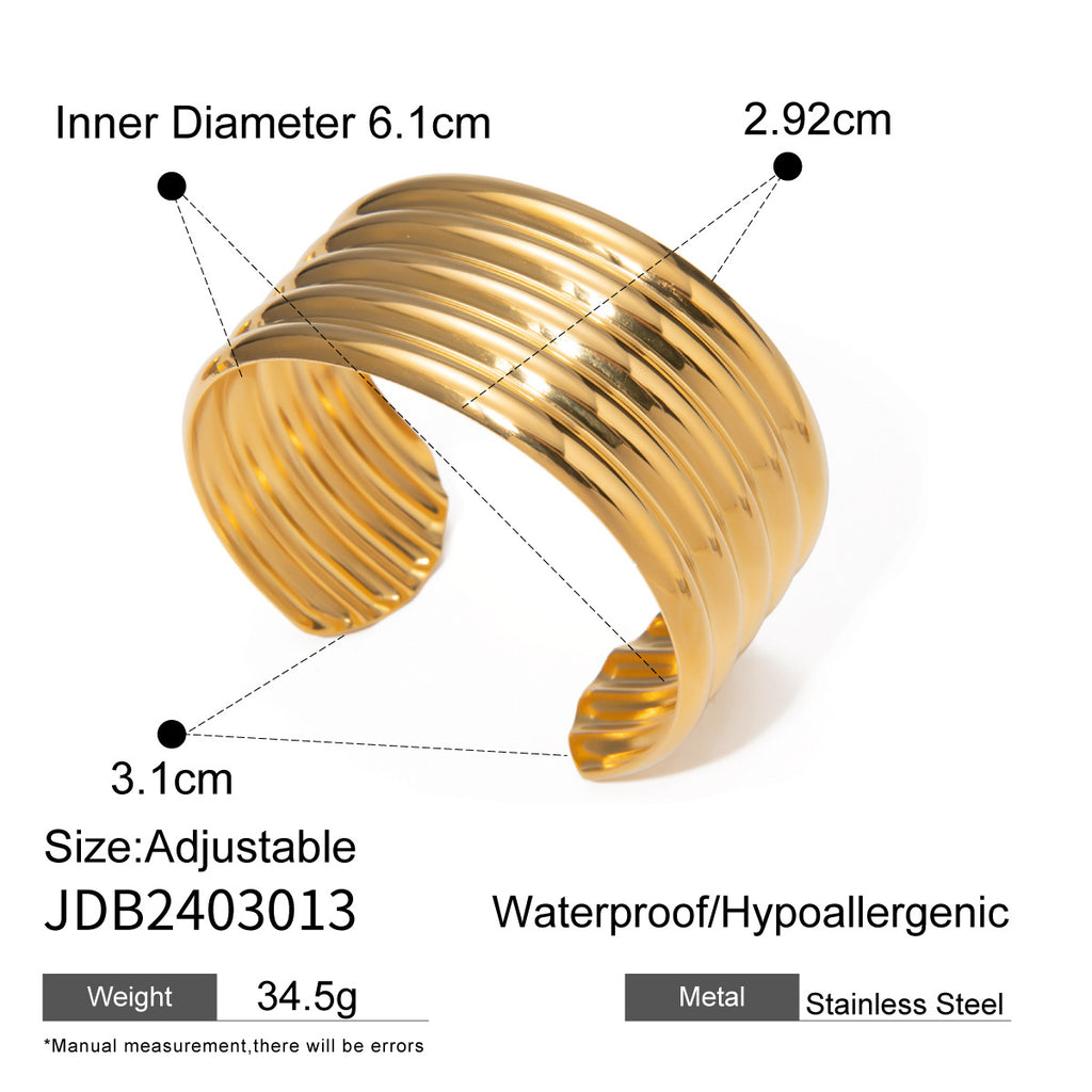 Vergoldetes offenes Armband aus Edelstahl – Bild 1 | LuxeStyle