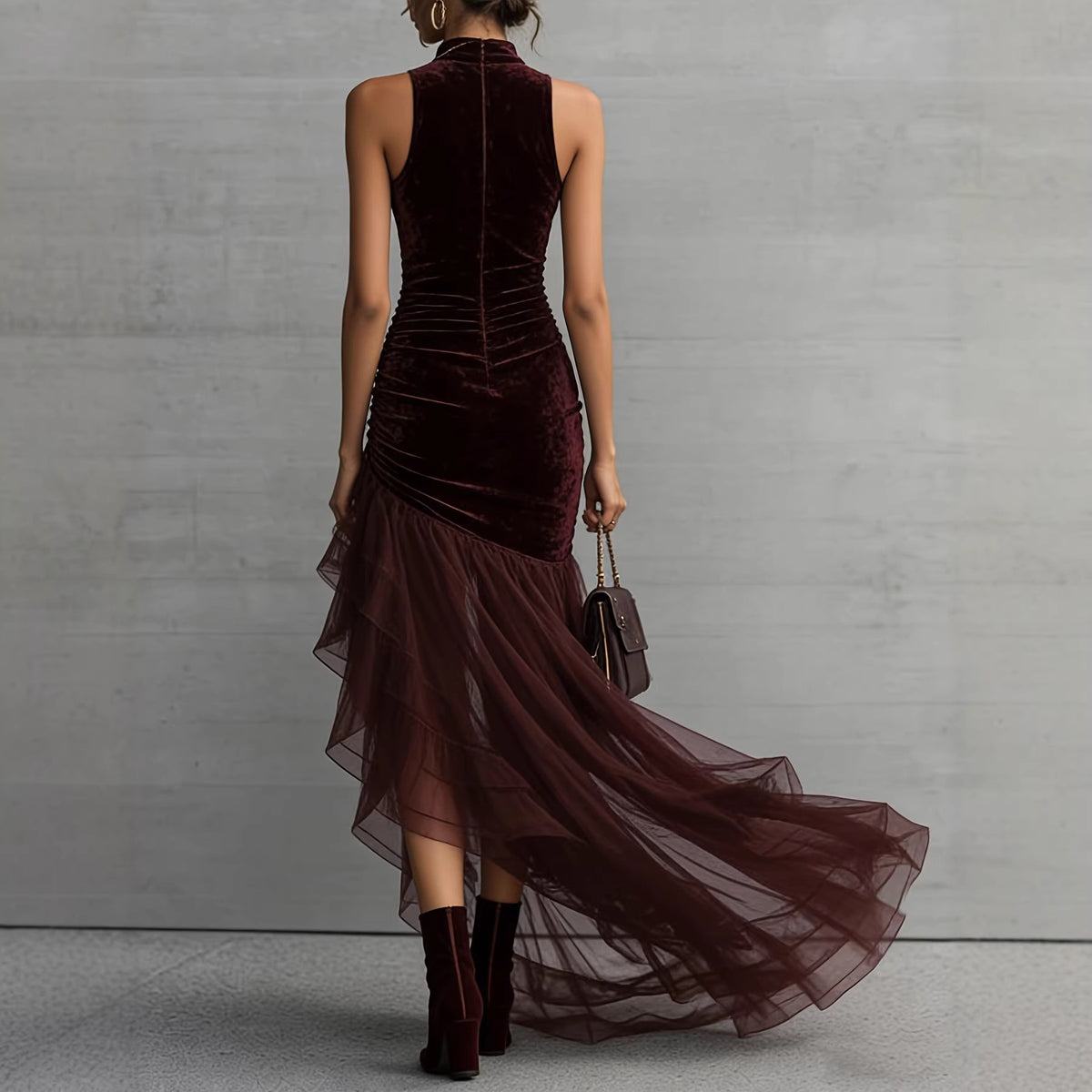 Elegantes Meerjungfrauenkleid mit Tüll-Details – Bild 5 | LuxeStyle