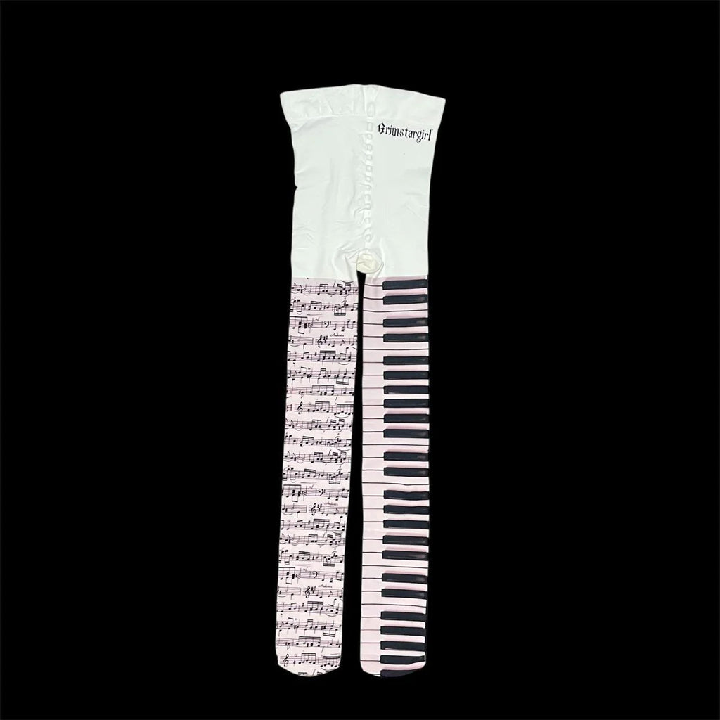 Overknee-Socken mit doppelseitigem Print