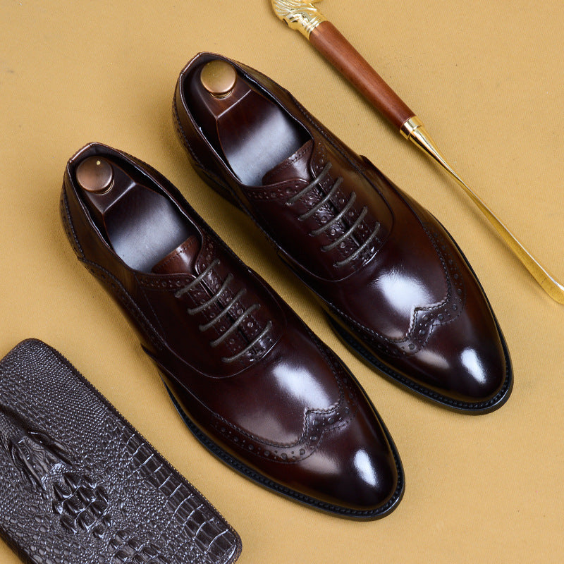 Business Oxford-Schuhe mit spitzer Zehenpartie