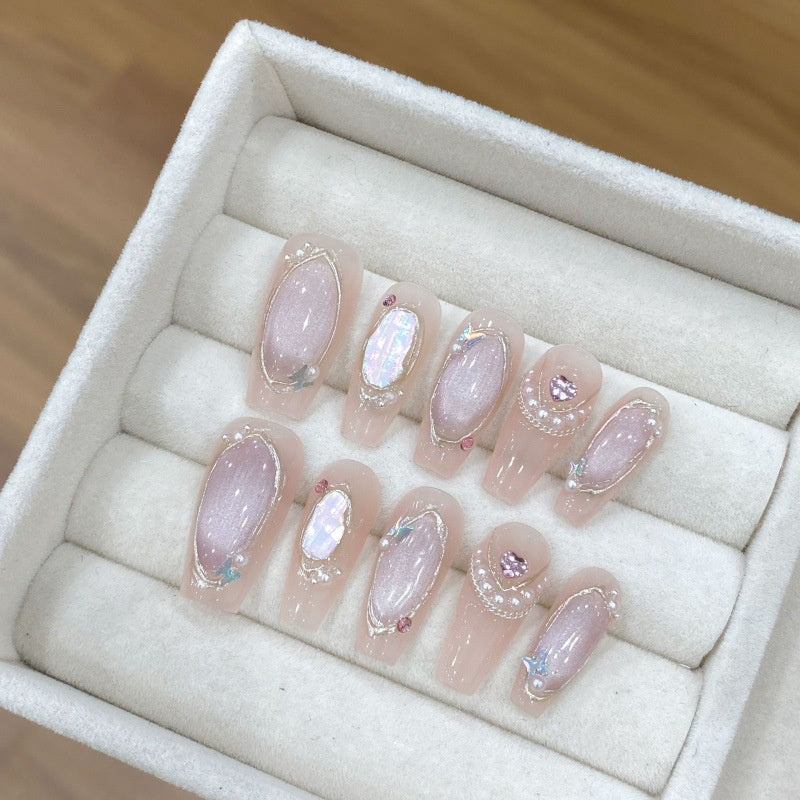 Handgemachte Cat's Eye Shell Nägel – Bild 1 | LuxeStyle