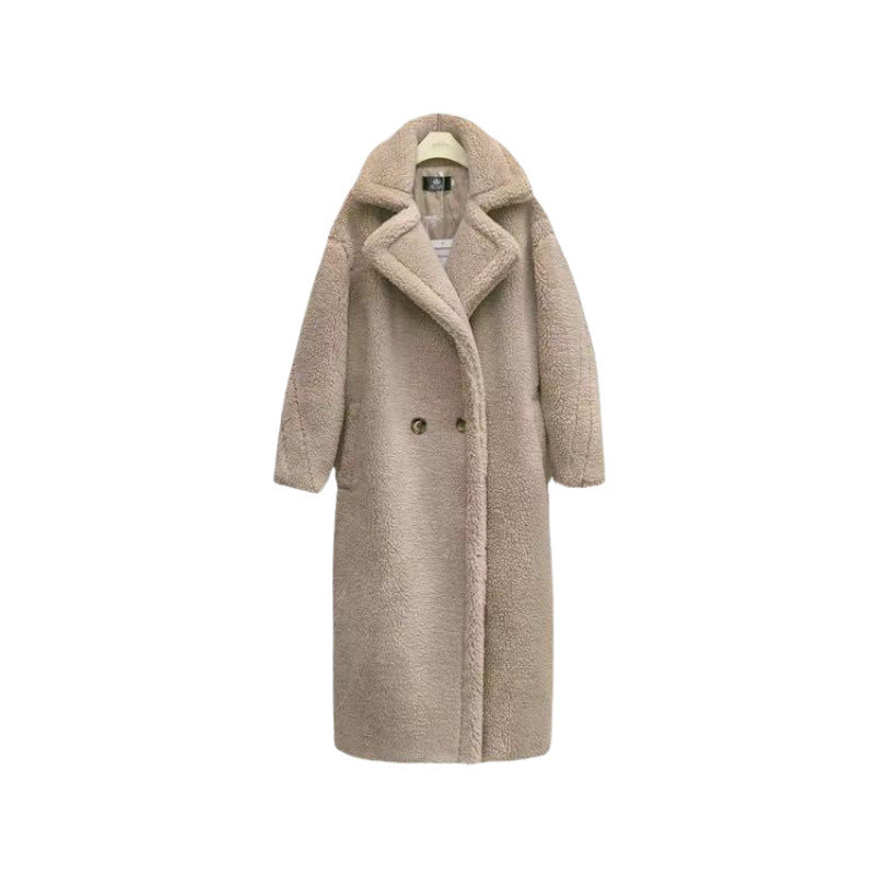 Langer Damenmantel im Kaschmir-Look