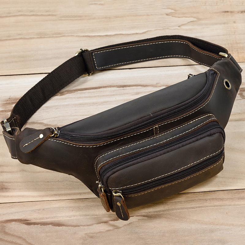Herren Retro Umhängetasche aus Crazy Horse Leder