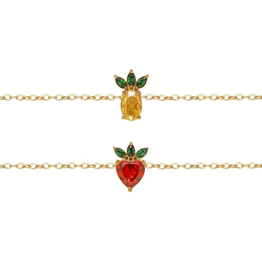 Armband mit Ananas- und Erdbeer-Motiv – Bild 3 | LuxeStyle