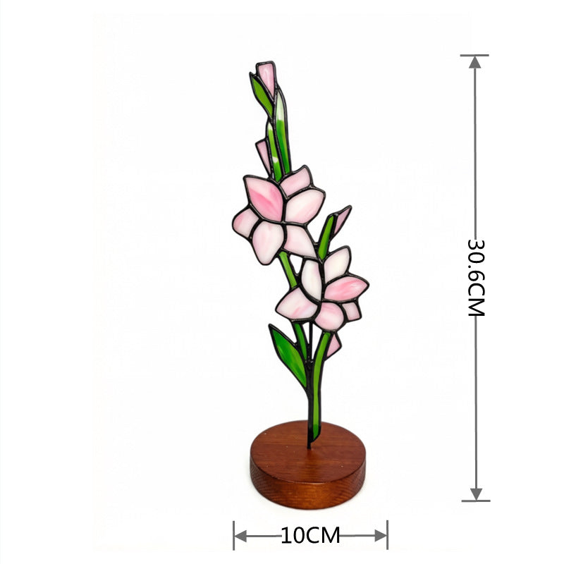 Blumendekoration aus Buntglas