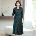 Elegantes Langarm-Kleid mit 3D-Blumenmuster