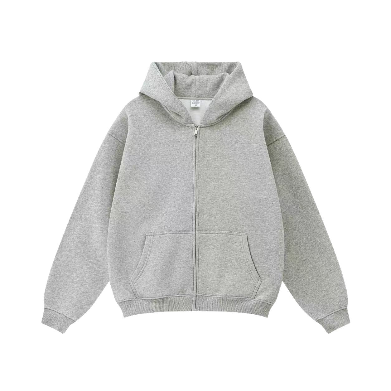 Damen-Casual-Hoodie mit Reissverschluss in Einheitsfarben