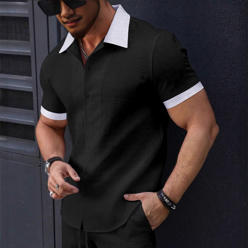 Jacquard Color-Block Hemd für Herren – Bild 11 | LuxeStyle